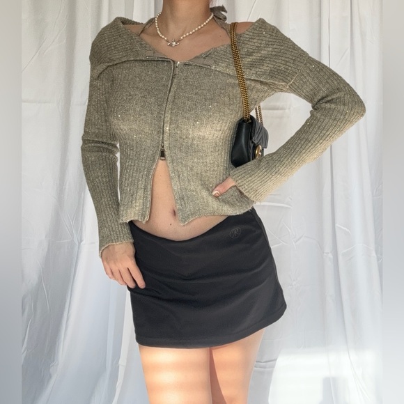 Olive Green Ribbed Sweater - Picture 3 of 3